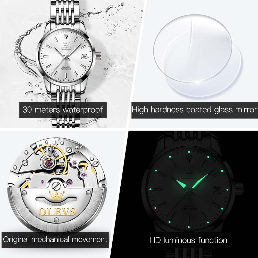 OLEVS 6635 reloj mecánico para - Push Button Tactile reseña y precio