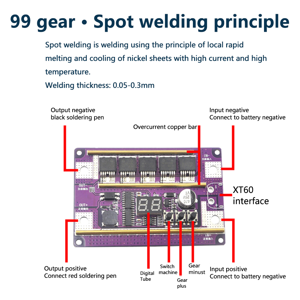 Soldador por puntos de 12V, Ki - Diy Electronics Spot Welder reseña y precio