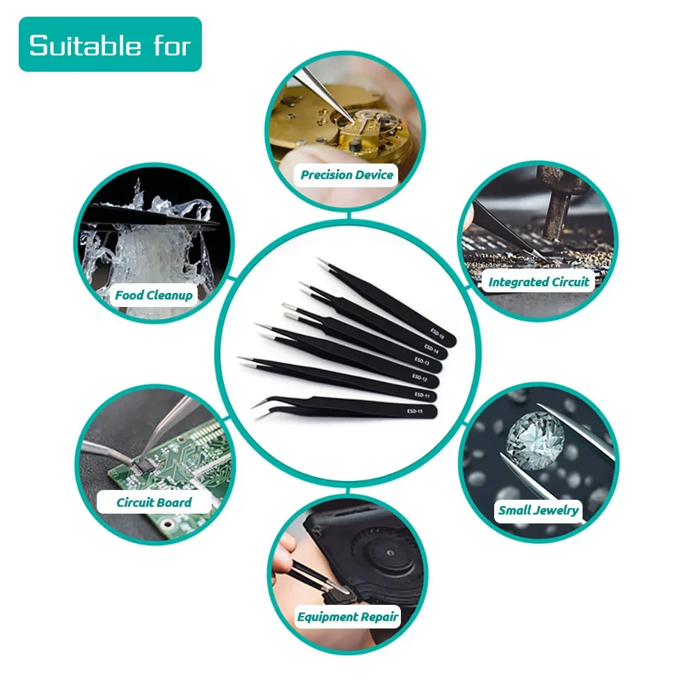 Juego de 6 Pinzas de Precisión - Diy Electronics Soldering Kit reseña y precio
