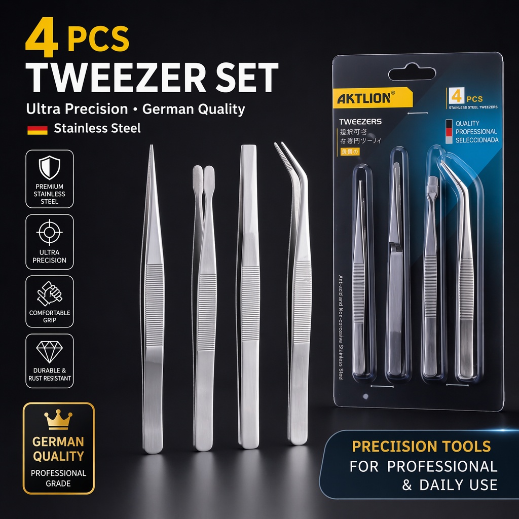 Juego de 4 Pinzas de Precisión - Diy Electronics Set reseña y precio